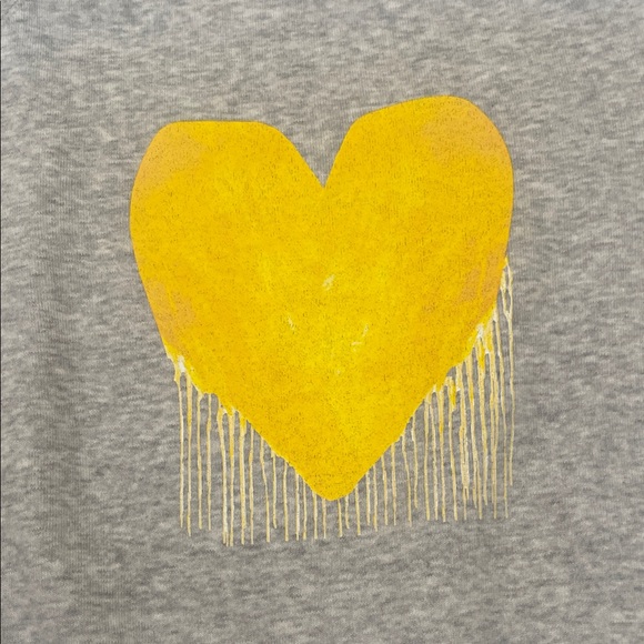 Gray Sweatshirt with Yellow Heart Design - Picture 3 of 4